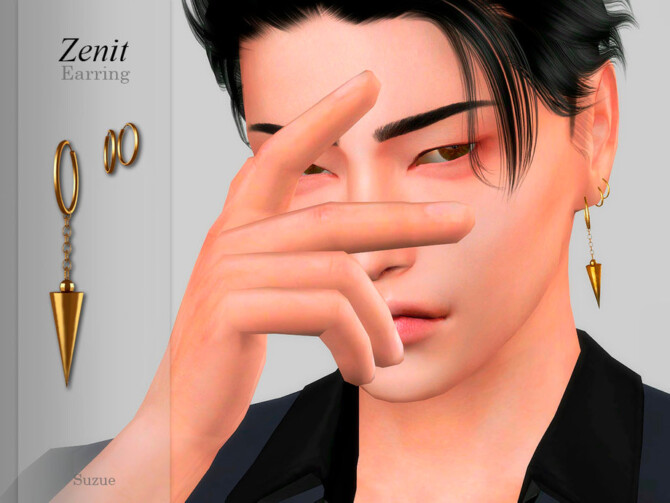 Sims 4 Zenit Earrings by Suzue at TSR