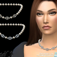 Diamond Hexagon Pearl Necklace V2 By Natalis