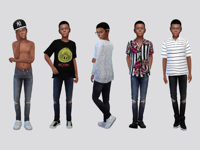 Sims 4 Lil Rocker Denim Jeans Boys by McLayneSims at TSR