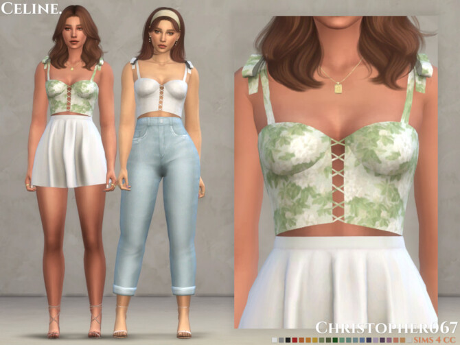 Sims 4 Celine Top by Christopher067 at TSR