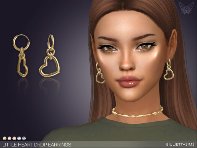 Little Heart Drop Earrings By Feyona