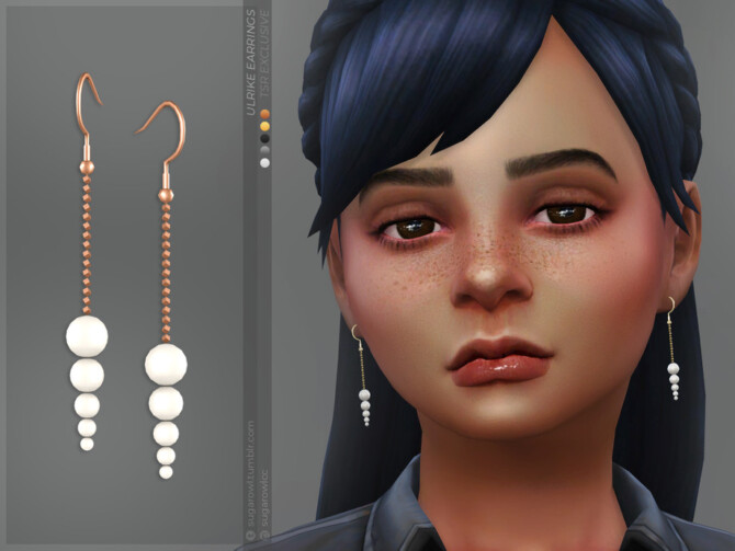 Sims 4 Ulrike earrings Kids version by sugar owl at TSR