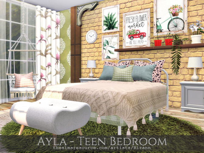 Sims 4 Ayla Teen Bedroom by Rirann at TSR