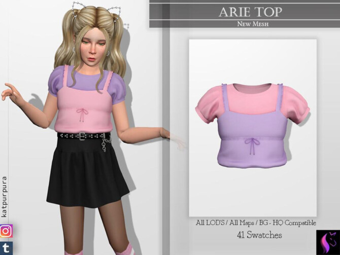 Sims 4 Arie Top by KaTPurpura at TSR