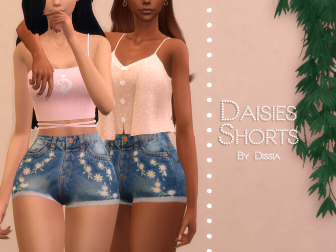 Sims 4 Daisies Shorts by Dissia at TSR