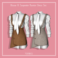 Blouse & Suspender Bustier Dress Set