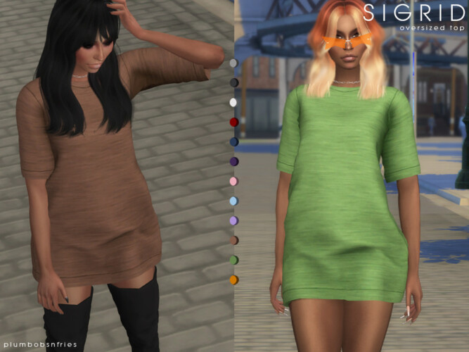 Sigrid Oversized Top By Plumbobs N Fries