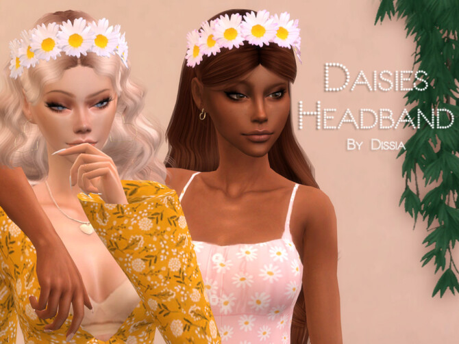 Sims 4 Daisies Headband by Dissia at TSR
