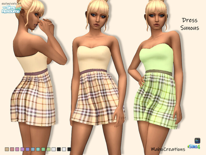 Sims 4 Dress Sunous by MahoCreations at TSR