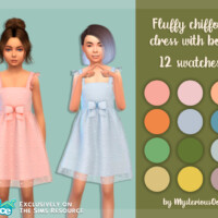 Fluffy Chiffon Dress With Bow By Mysteriousoo