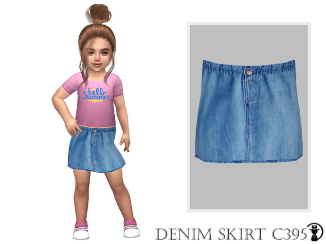 Sims 4 Denim Skirt C395 by turksimmer at TSR