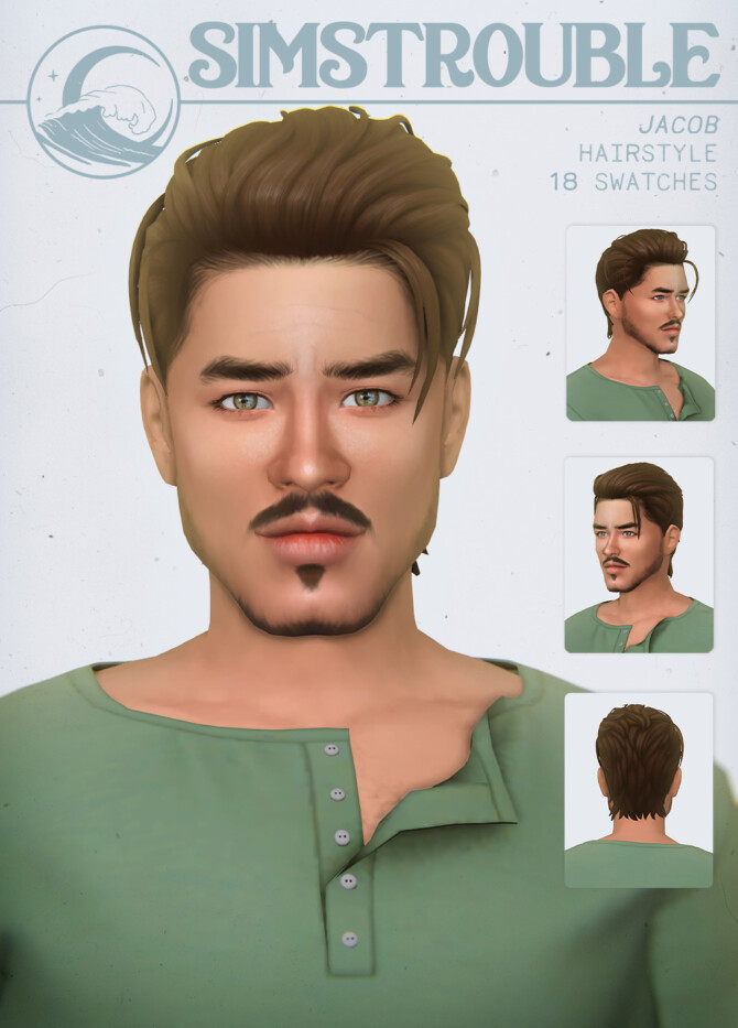 Sims 4 JACOB hair for males at SimsTrouble