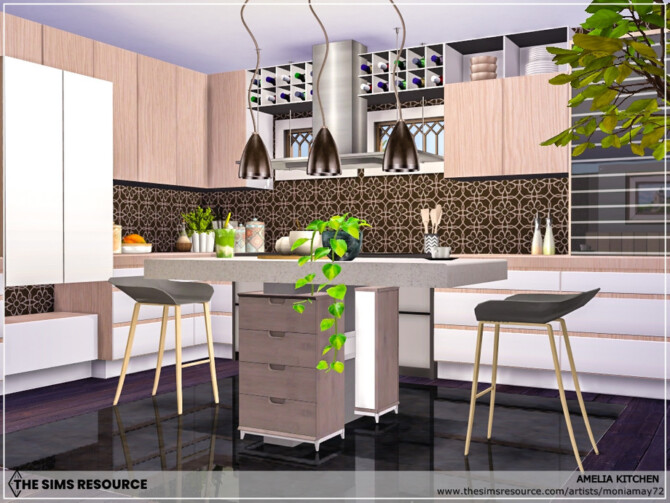 Sims 4 Amelia Kitchen by Moniamay72 at TSR
