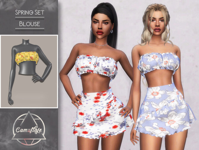 Spring Set Top By CAMUFLAJE At TSR Sims 4 Updates