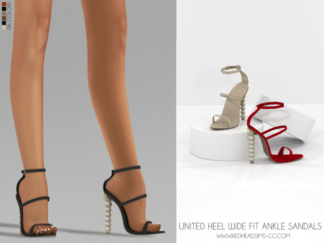 United Heel Wide Fit Ankle Sandals