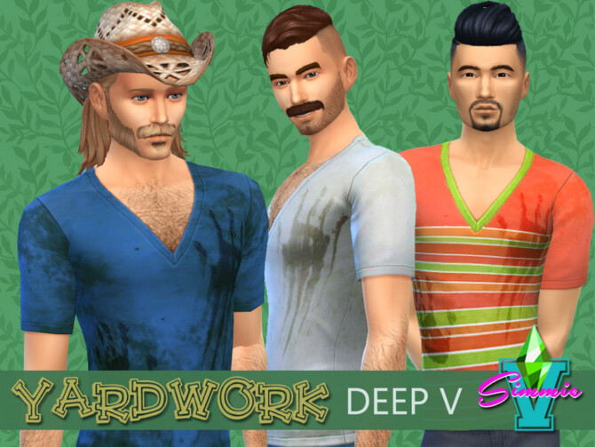 Sims 4 Yardwork Deep V tee by SimmieV at TSR