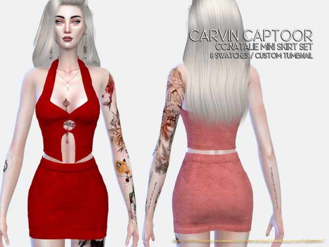 Sims 4 Natalie Mini Skirt Set by carvin captoor at TSR