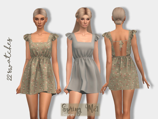 Sims 4 Spring Dress DR414 by laupipi at TSR