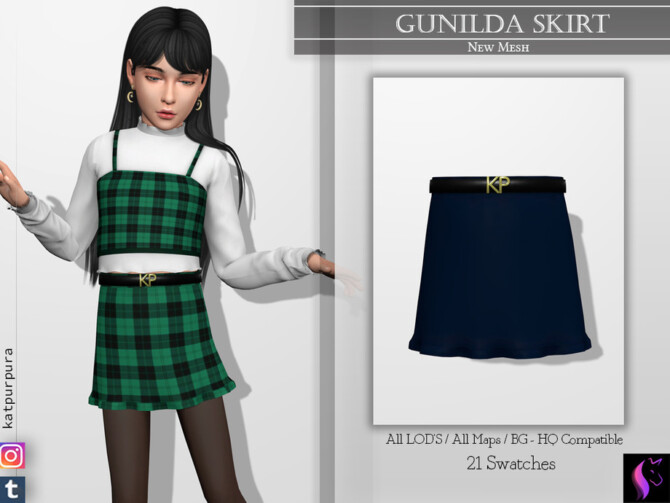 Sims 4 Gunilda Skirt by KaTPurpura at TSR