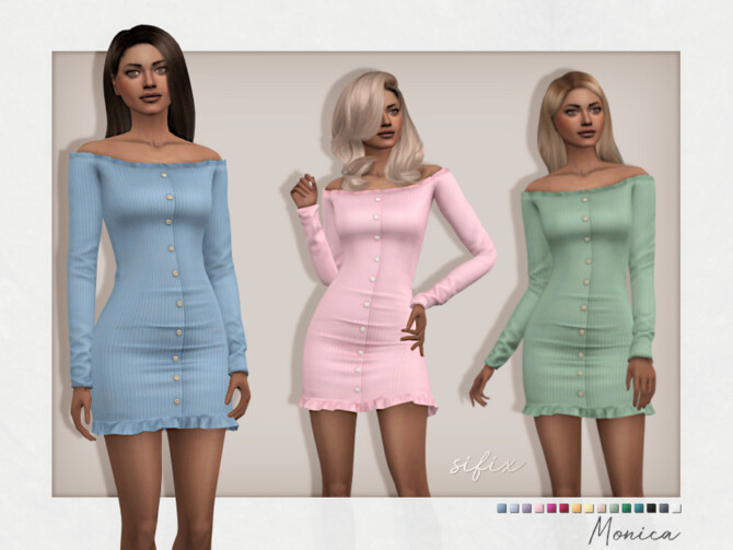 Sims 4 Monica Dress by Sifix at TSR