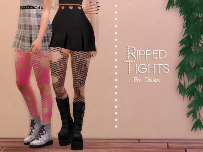 Sims 4 Ripped Tights by Dissia at TSR