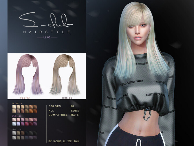Sims 4 Hair n83 by S Club LL at TSR