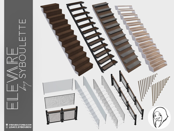 Sims 4 Elevare PART 1 stairs by Syboubou at TSR