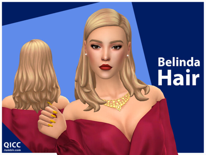 Sims 4 Belinda Hair by qicc at TSR