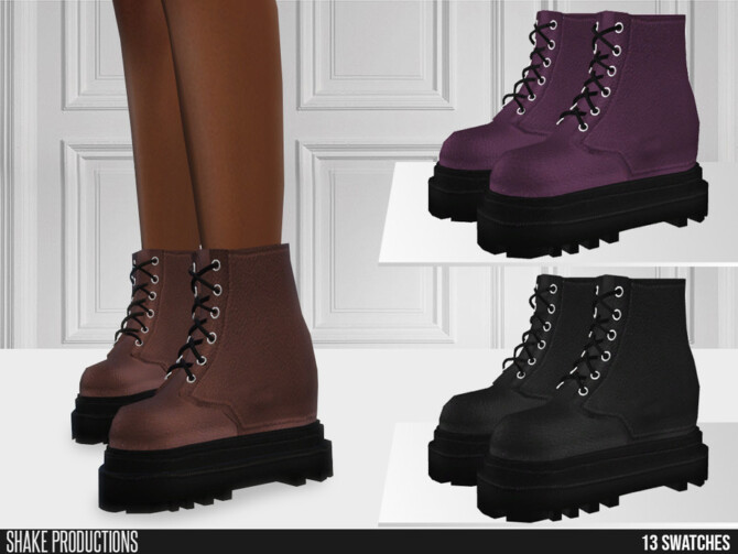Sims 4 676 Leather Boots by ShakeProductions at TSR