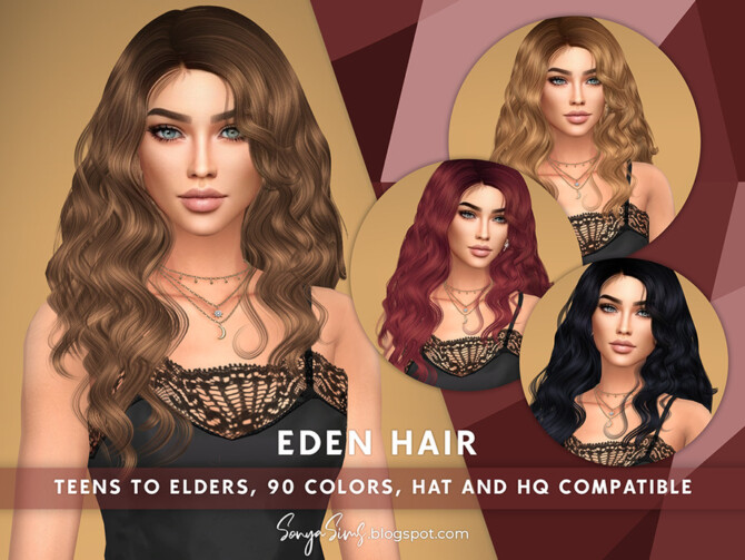 Sims 4 Eden Hair by SonyaSimsCC at TSR