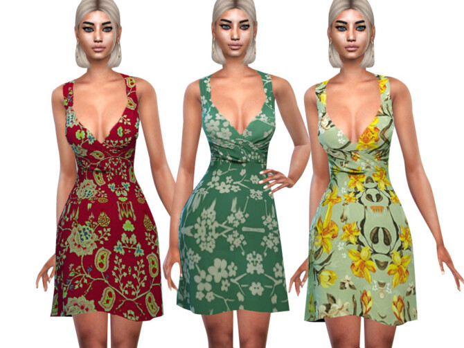 Sims 4 Mesh Floral Summer Dresses by Saliwa at TSR