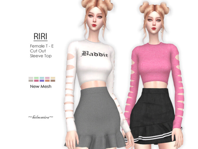 Sims 4 RIRI Cut Out Top by Helsoseira at TSR