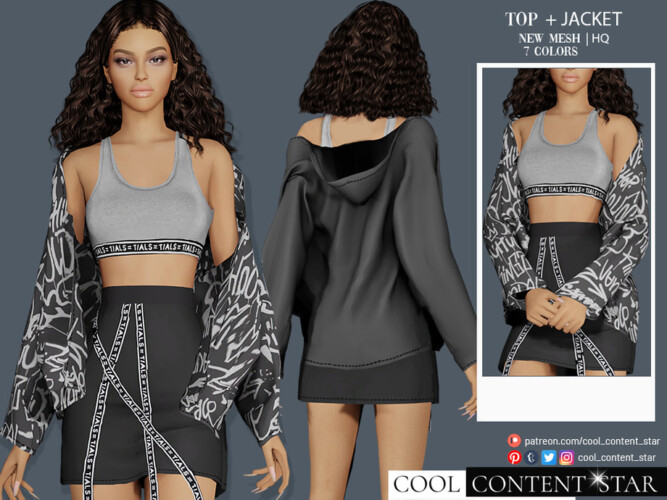 Bra Top + Jacket By Sims2fanbg