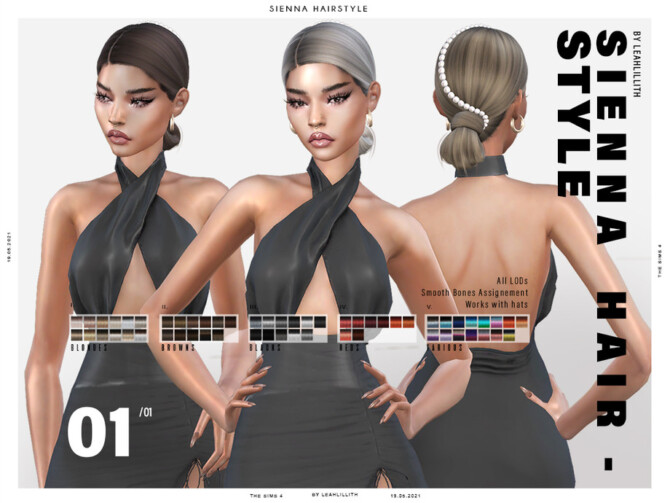 Sims 4 Sienna Hairstyle Set by Leah Lillith at TSR
