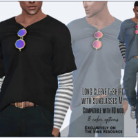 Long Sleeve T-shirt With Sunglasses M By Sims House