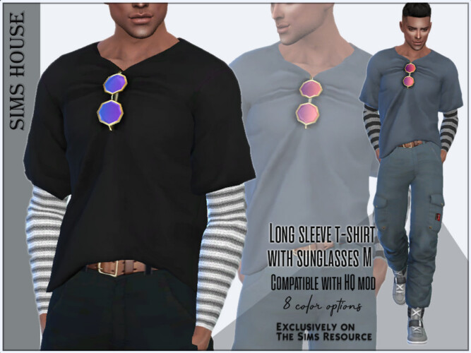 Long Sleeve T-shirt With Sunglasses M By Sims House
