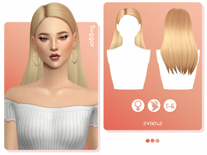 Sims 4 Suggar Hairstyle by EnriqueS4 at TSR