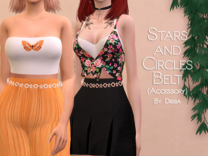 Sims 4 Stars and Circles Belt by Dissia at TSR
