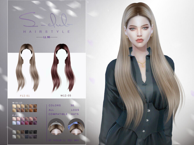Sims 4 Long Hair n86 by S Club LL at TSR