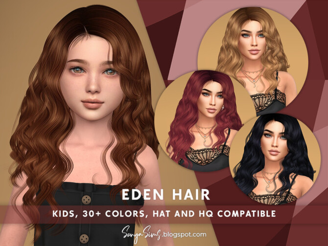 Sims 4 Eden Hair for Kids by SonyaSimsCC at TSR