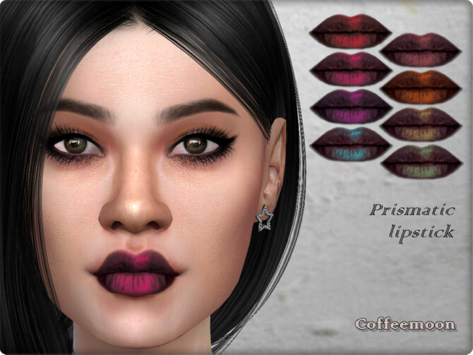 Sims 4 Prismatic lipstick by Coffeemoon at TSR