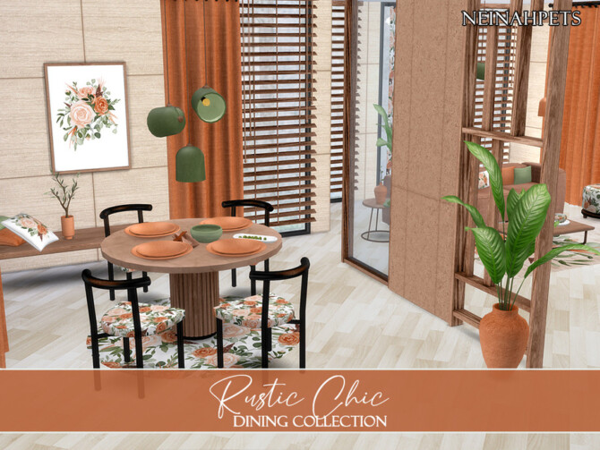 Sims 4 Rustic Chic Dining by neinahpets at TSR