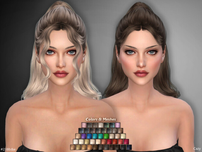 Sims 4 Female Hairstyle Set #218b&e by Cazy at TSR