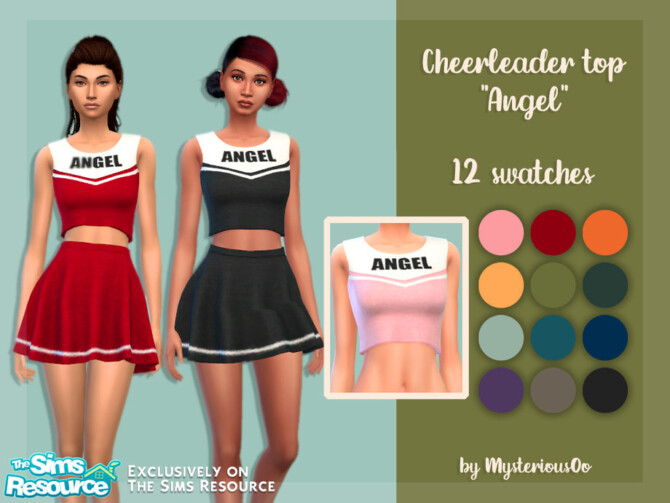 Sims 4 Cheerleader top Angel by MysteriousOo at TSR