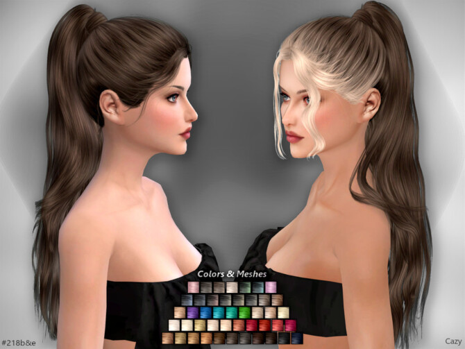 Sims 4 Female Hairstyle Set #218b&e by Cazy at TSR