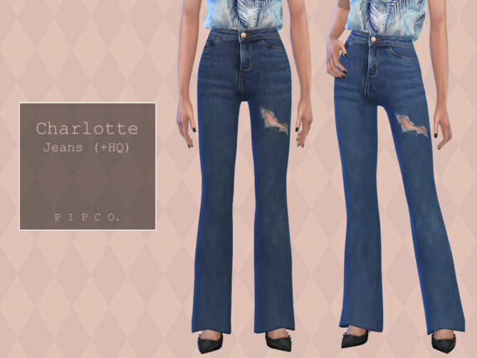 Sims 4 Charlotte Jeans (Bootcut) by Pipco at TSR