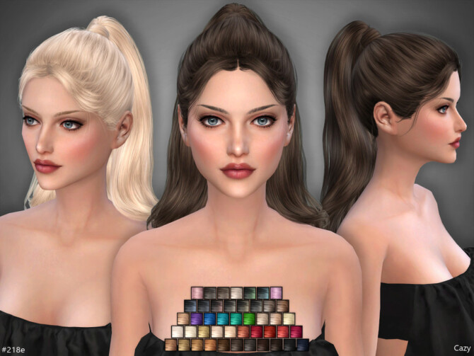 Sims 4 Female Hairstyle Set #218b&e by Cazy at TSR