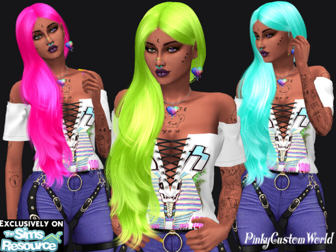 Sims 4 Recolor of S Clubs N71 Kayla hair by PinkyCustomWorld at TSR