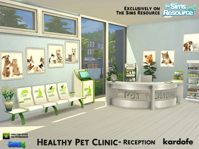Sims 4 Healthy Pet Clinic Reception by kardofe at TSR