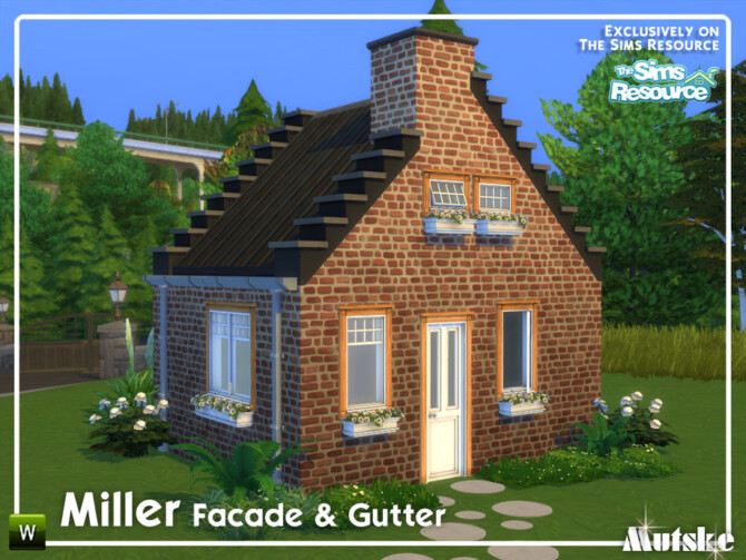 Sims 4 Miller Facade and Gutter by mutske at TSR